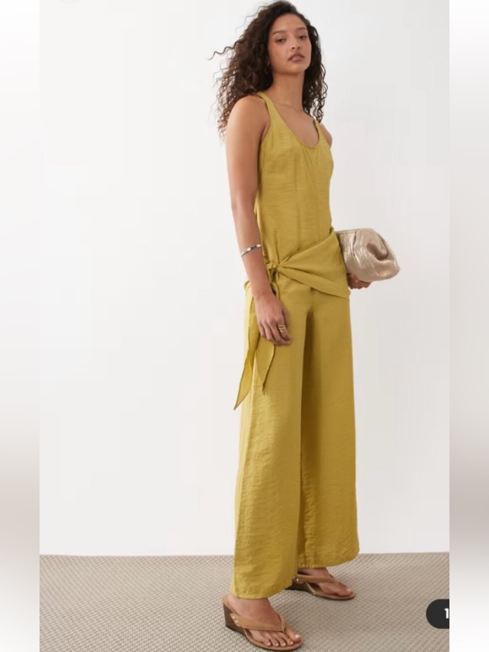 ASOS Olive Green Sleeveless Wide-Leg Jumpsuit